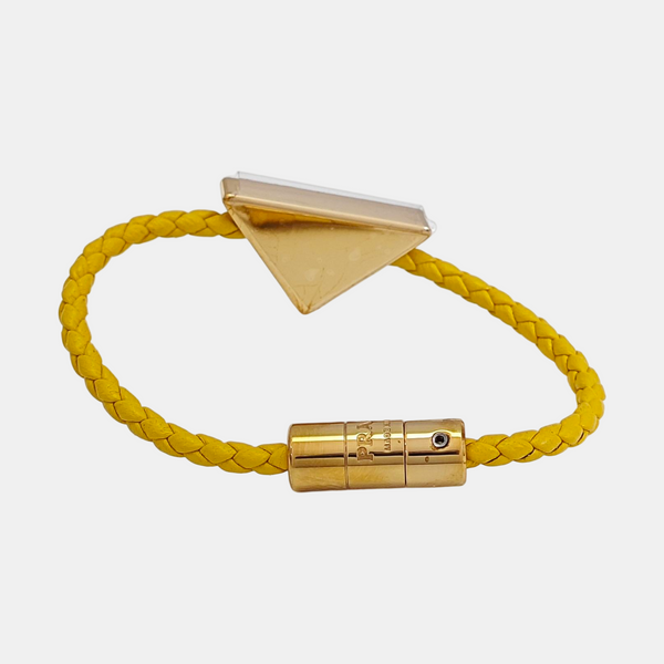 Leather Yellow Bangle