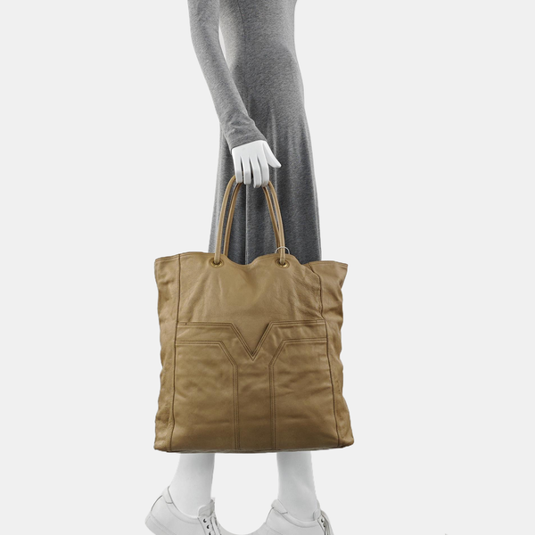 Leather Shoulder Bag Beige