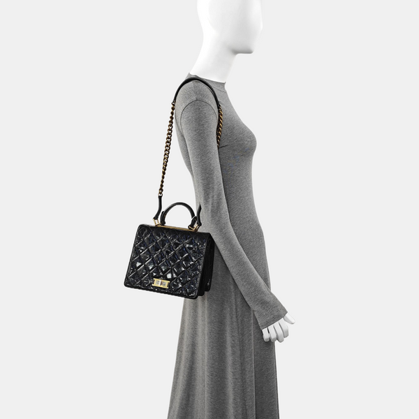 Authenticated pre-owned 2.55 Quilted Calfskin Black - Shoulder Bag at Looply