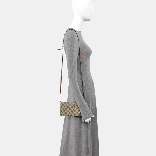 Monogram Coated Canvas Shoulder Bag Beige