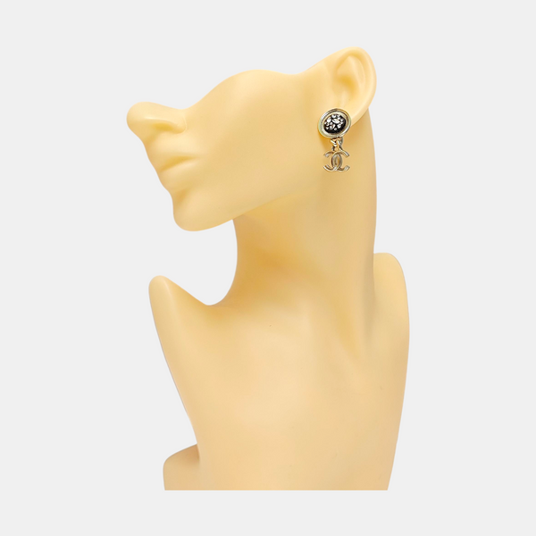 CC Logo Metal Gold Earrings
