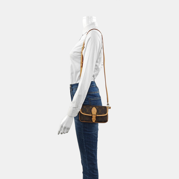DIANE Nano Monogram Coated Canvas Brown