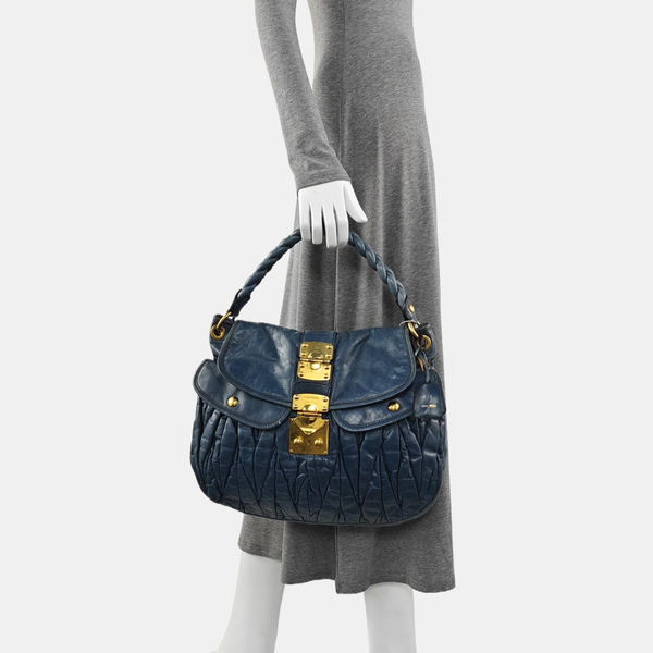 Miu Coffer Calfskin Blue