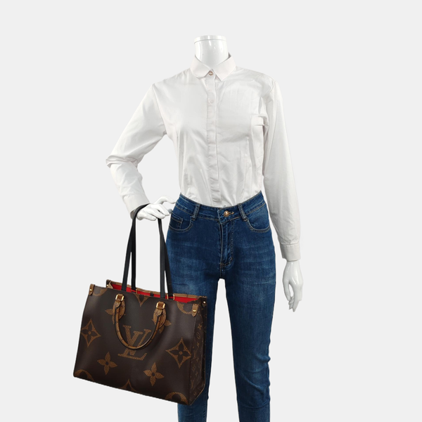 ONTHEGO MM Monogram Coated Canvas Brown