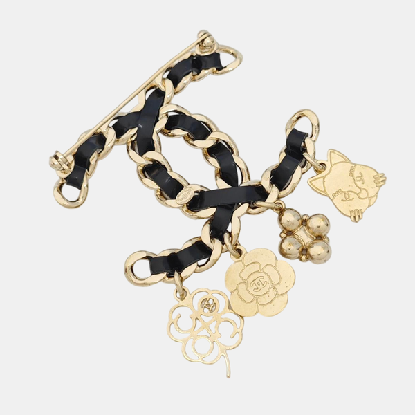 Metal Black Brooch