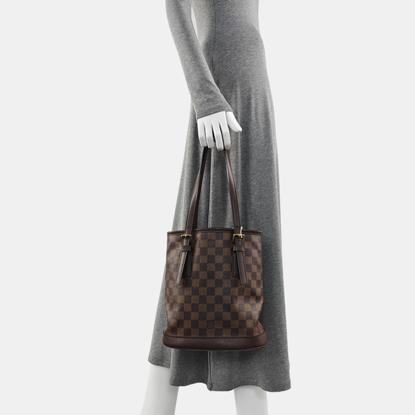 BUCKET PM Damier Ebene Coated Canvas Brown