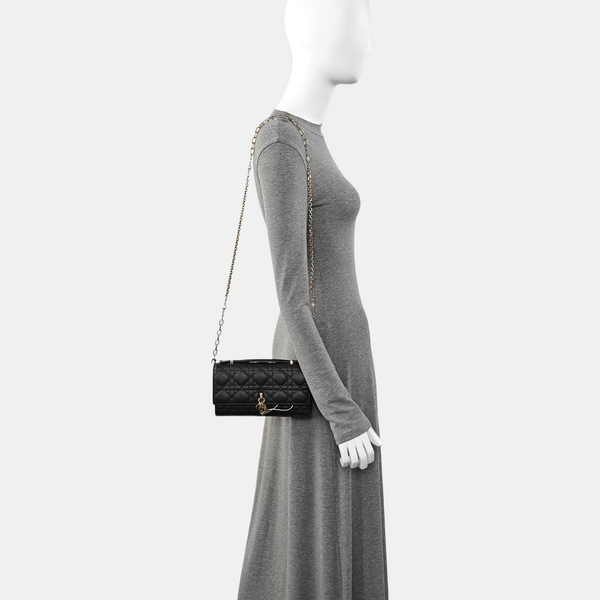 Authenticated pre-owned My Dior Mini Quilted Lambskin Black - Shoulder Bag at Looply