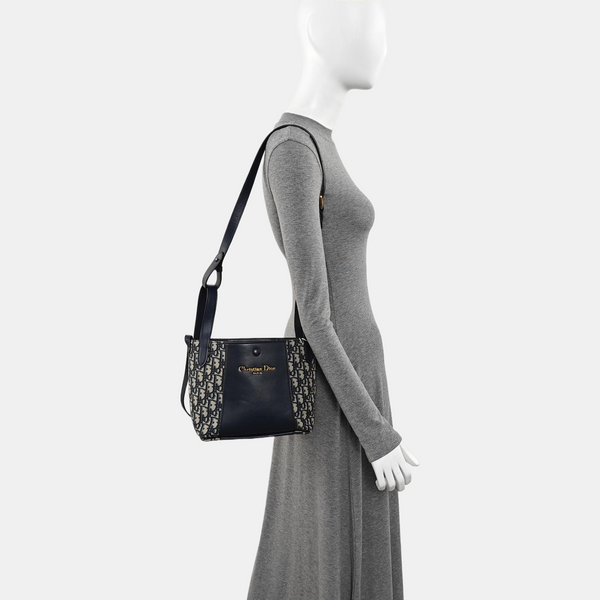 CD Signature Small Oblique Calfskin Blue