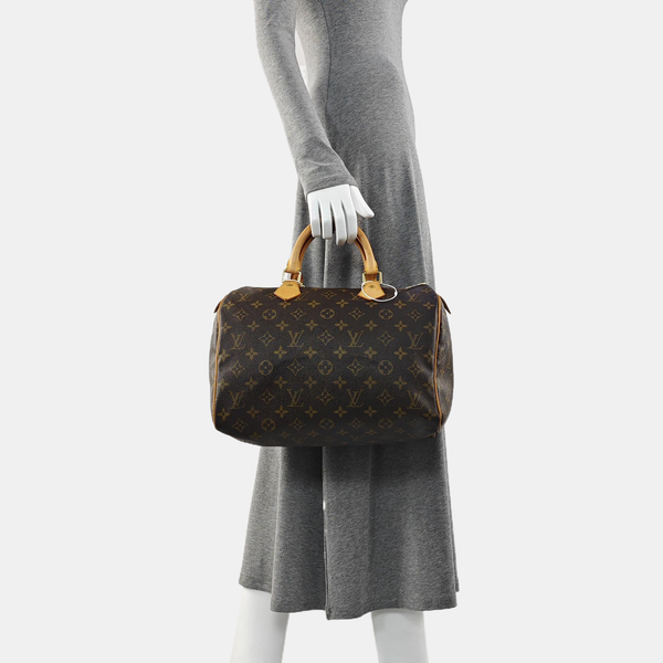 SPEEDY 30 Monogram Coated Canvas Brown