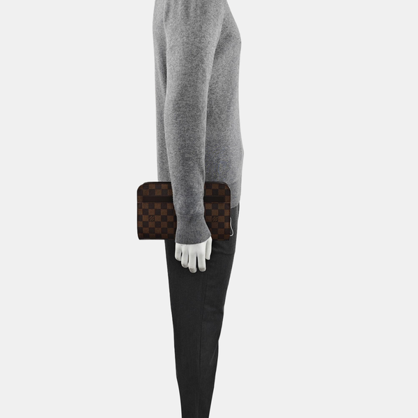 SAINT LOUIS Damier Ebene Coated Canvas Brown