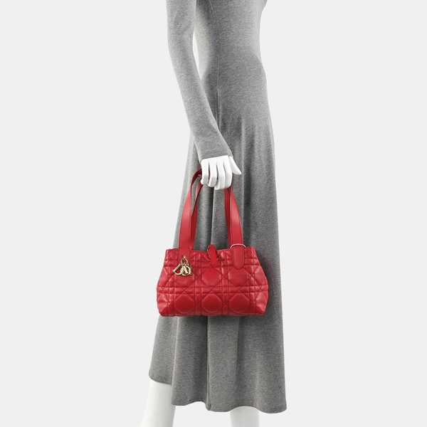 Toujours Small Cannage Calfskin Red
