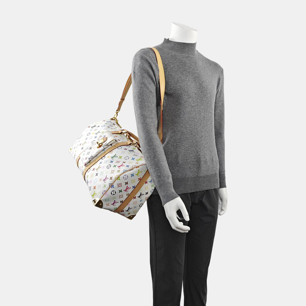 LV × TM KEEPALL 45 Monogram Coated Canvas White