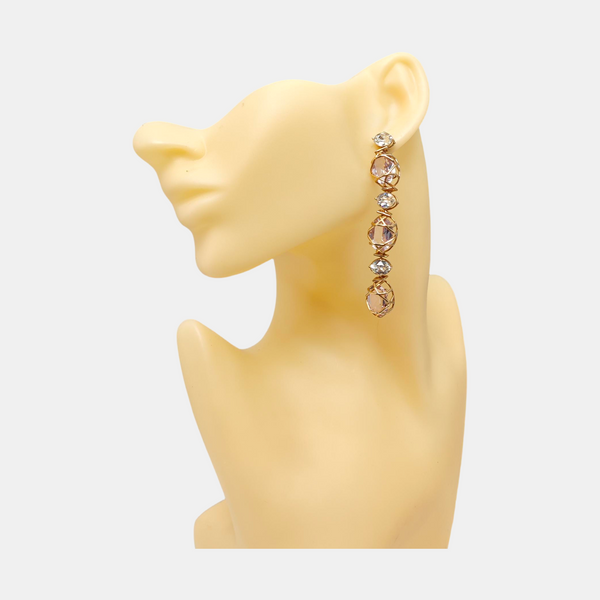 Metal Red Stud Earrings