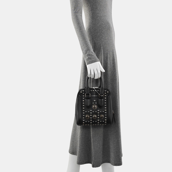 Calfskin Top Handle Bag Black