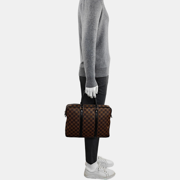 PORTE-DOCUMENTS PM Damier Ebene Coated Canvas Brown