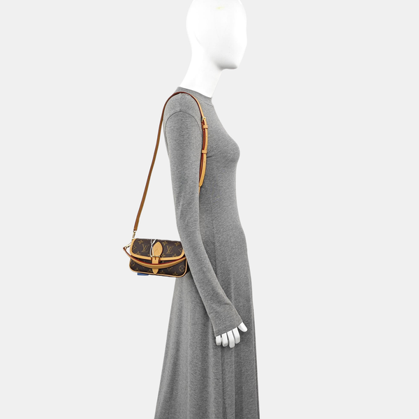 DIANE Nano Monogram Coated Canvas Brown