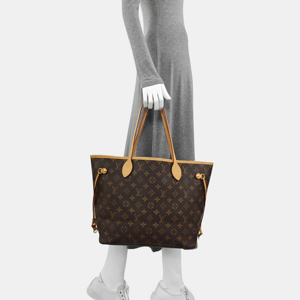 NEVERFULL MM Monogram Coated Canvas Brown