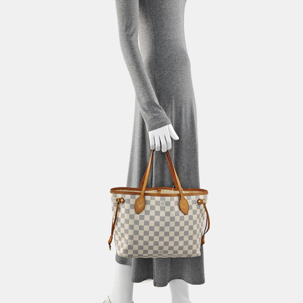 NEVERFULL PM Damier Azur Coated Canvas White