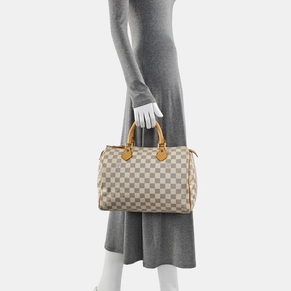 SPEEDY 30 Damier Azur Coated Canvas White