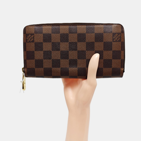 ZIPPY Damier Ebene Coated Canvas Brown Wallet