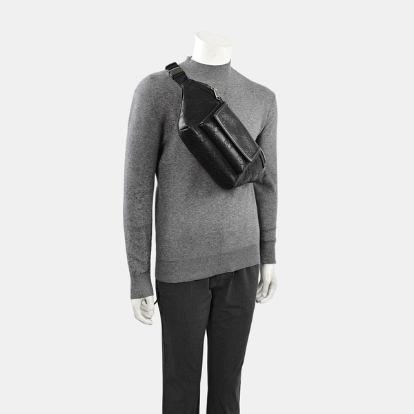 Monogram Calfskin Belt Bag Black
