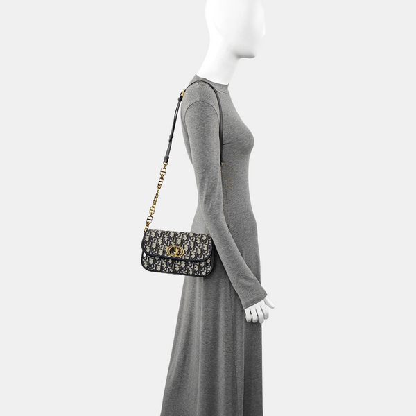 Oblique Canvas Shoulder Bag Blue
