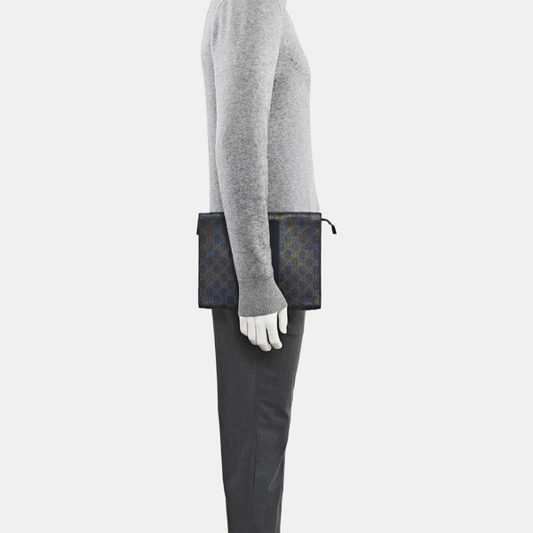 GG Supreme Monogram Coated Canvas Gray