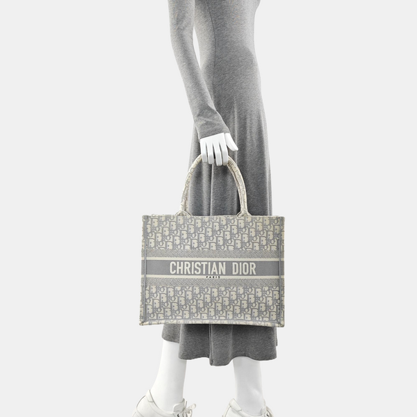 Book Tote Medium Oblique Canvas Gray