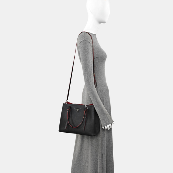 Denim Small Saffiano Calfskin Black