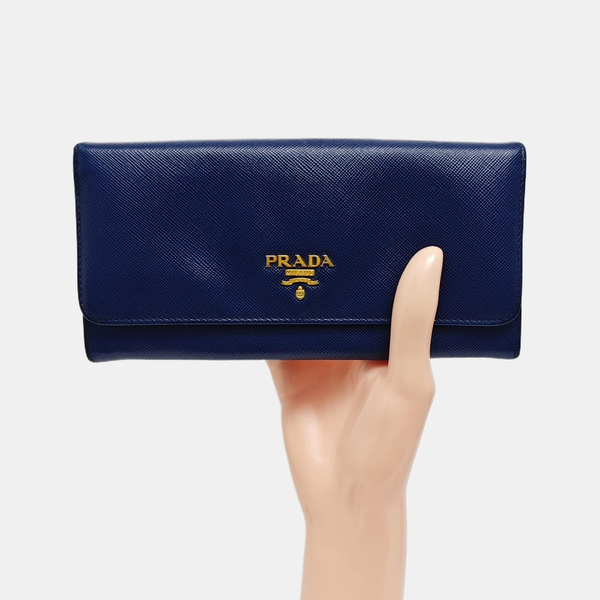 Mini Bag Saffiano Calfskin Blue Wallet