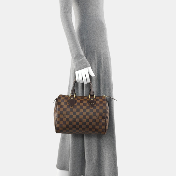 SPEEDY 25 Damier Ebene Coated Canvas Brown