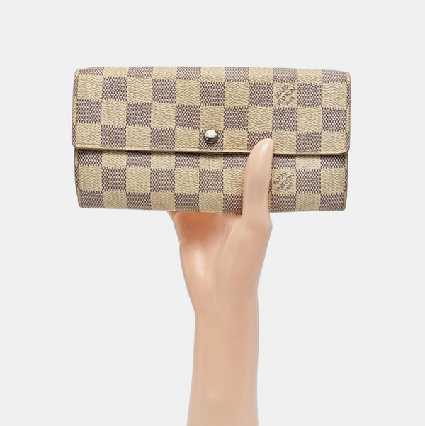 PORTE MONNAIE Damier Azur Coated Canvas White