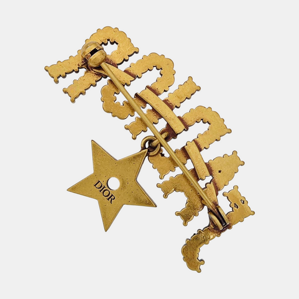 J'adior Crystal Gold Brooch