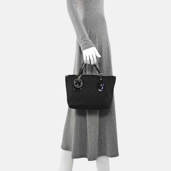Monogram Canvas Top Handle Bag Black