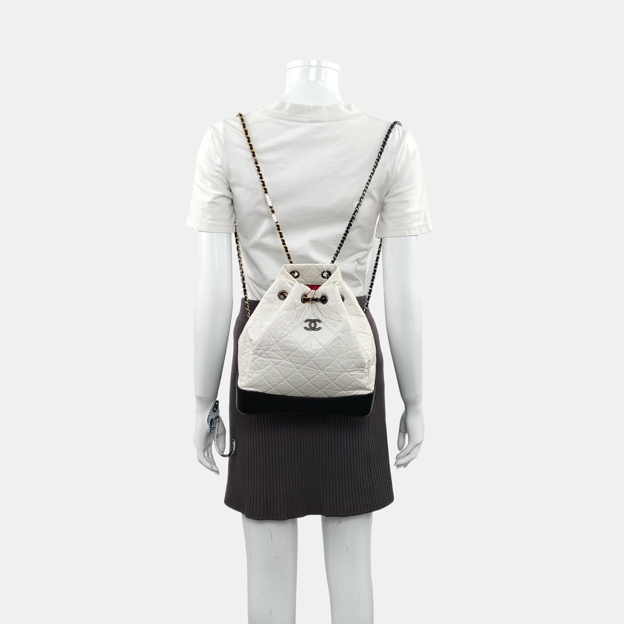 chanel gabrielle leather backpack GABRIELLE Large Quilted Calfskin White – Looply