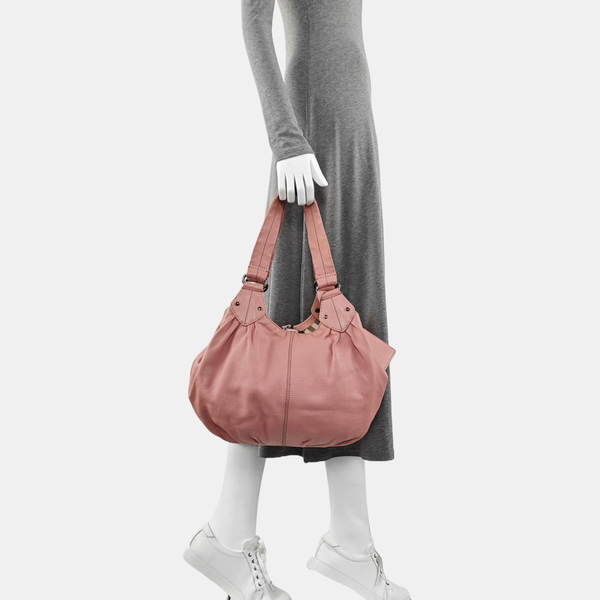 Leather Shoulder Bag Pink