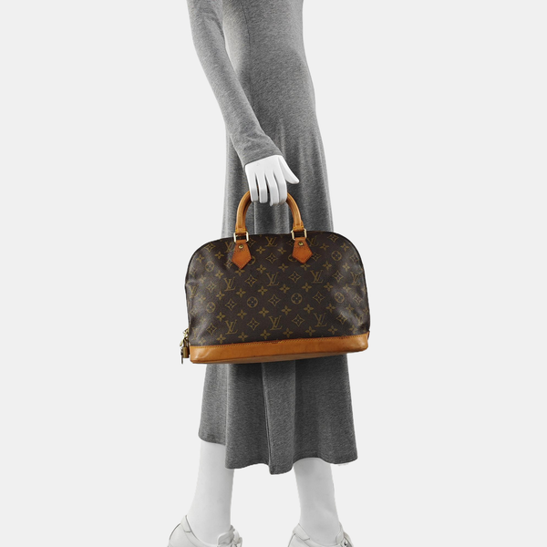 ALMA PM Monogram Coated Canvas Brown