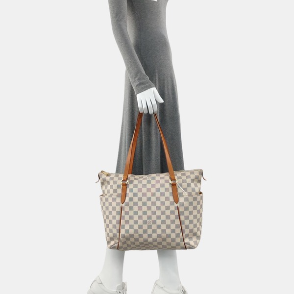 TOTALLY MM Damier Azur Coated Canvas White