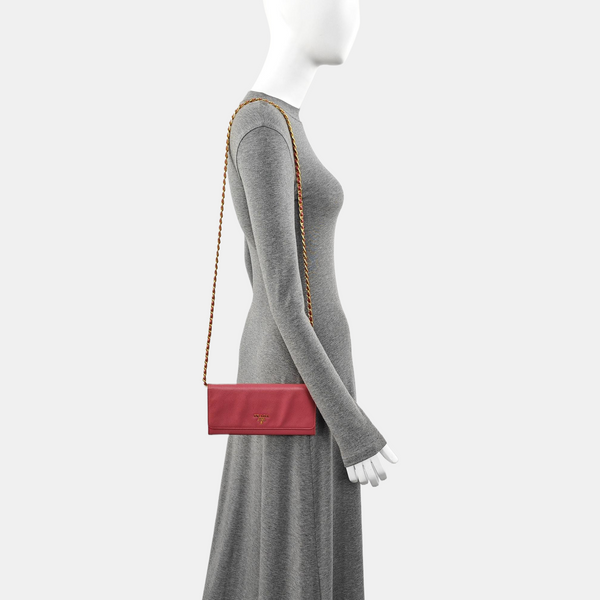 Saffiano Calfskin Shoulder Bag Pink