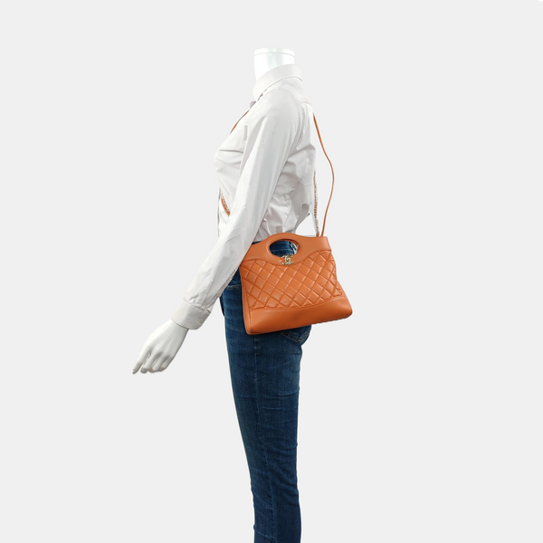 CHANEL 31 Mini Quilted Calfskin Orange