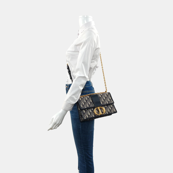 30 Montaigne Oblique Canvas Blue