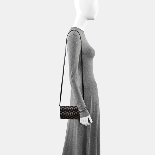 Coated Canvas Crossbody Bag Black