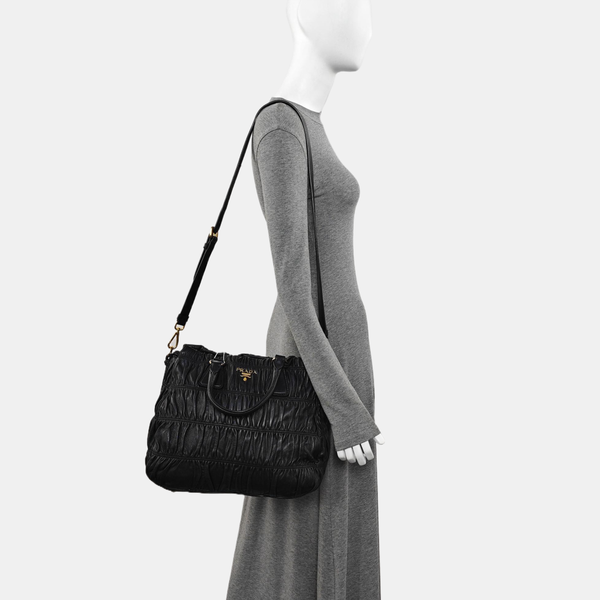 Quilted Lambskin Tote Bag Black