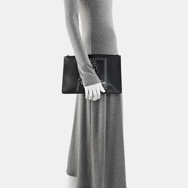 Calfskin Clutch Black