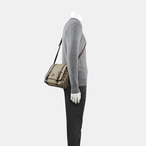 Monogram Coated Canvas Shoulder Bag Brown
