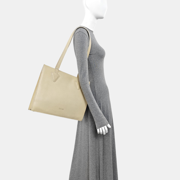 Calfskin Shoulder Bag Beige