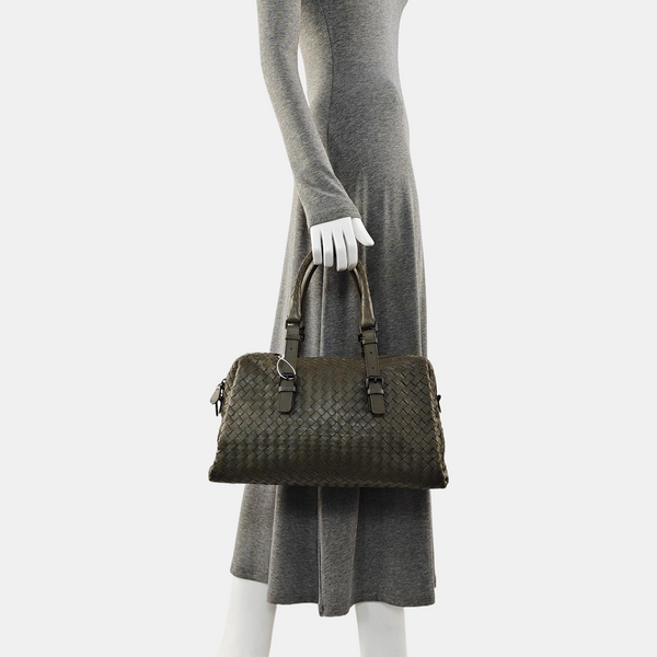 Calfskin Top Handle Bag Gray