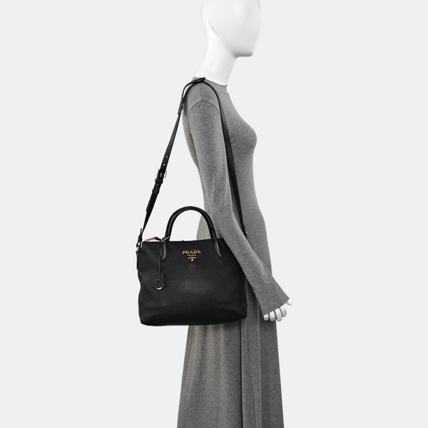 Vitello Phenix Camera Bag Saffiano Calfskin Black