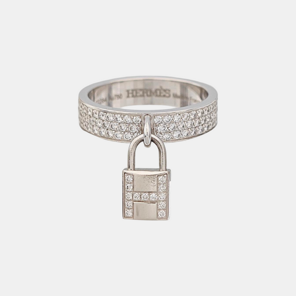 Kelly Clochette 18k White Gold Silver Ring EU 51