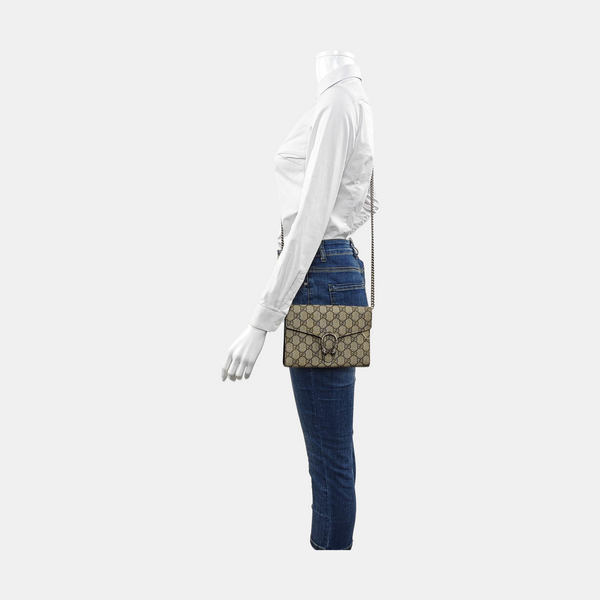 Dionysus Mini Monogram Coated Canvas Beige